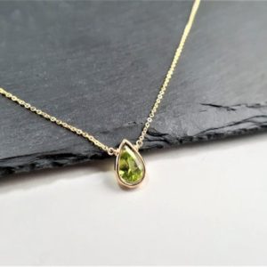Genuine Peridot Necklace, August Birthstone / Handmade Jewelry / Peridot Necklace Gold, Silver Necklace, Necklaces for Women, Dainty Minimal |  #affiliate