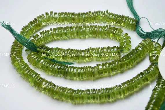7 Inches Strand, Natural Peridot Smooth Button Beads, Size 7.5-8mm
