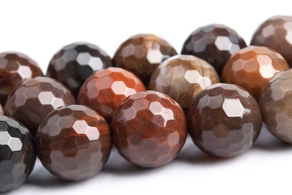 10mm Brown Petrified Wood Jasper Beads Grade Aaa Genuine Natural Gemstone Micro Faceted Round Loose Beads 15"/ 7.5"bulk Lot Options (109956)