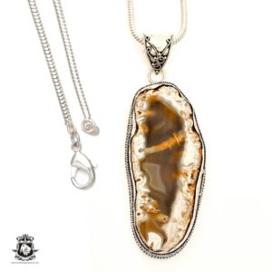 Shop Petrified Wood Pendants! Czech Republic PETRIFIED Wood STALACTITE Pendant & FREE 3MM Italian 925 Sterling Silver Chain V1772 | Natural genuine Petrified Wood pendants. Buy crystal jewelry, handmade handcrafted artisan jewelry for women.  Unique handmade gift ideas. #jewelry #beadedpendants #beadedjewelry #gift #shopping #handmadejewelry #fashion #style #product #pendants #affiliate #ad