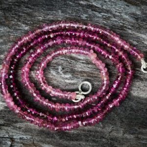 Shop Pink Tourmaline Necklaces! Pink Tourmaline Necklace – 3-6mm Pink Tourmaline micro facet Rondelle Necklace – Pink Tourmaline Beads – Tourmaline Necklace | Natural genuine Pink Tourmaline necklaces. Buy crystal jewelry, handmade handcrafted artisan jewelry for women.  Unique handmade gift ideas. #jewelry #beadednecklaces #beadedjewelry #gift #shopping #handmadejewelry #fashion #style #product #necklaces #affiliate #ad