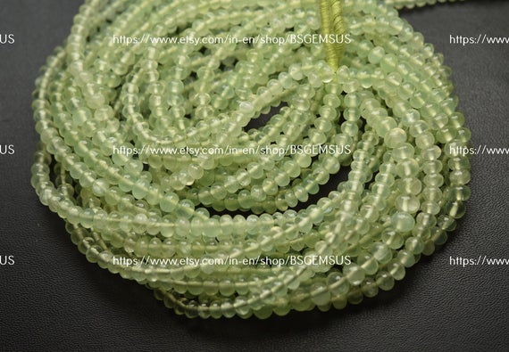 14 Inches Strand,natural Prehnite Smooth Rondelle,size 4-4.5mm
