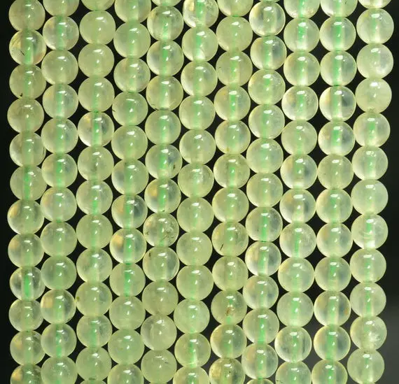 6mm Prehnite Gemstone Green Grade Aaa Round Beads 7.5 Inch Half Strand (80007376 H-a258)