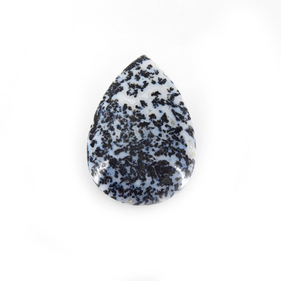 Dendritic Pyrite Cabochon | Pear Shaped Flat Back Cabochon | 30mm X 45mm - 5mm Dome Height | Ooak Natural Gemstone Cabochon | Loose Gemstone