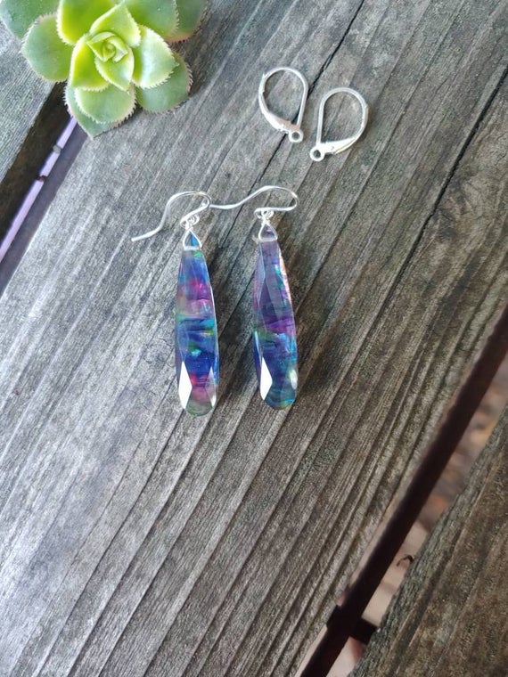 Abalone Quartz Earrings. Silver Gold And Rose Gold Filled Available