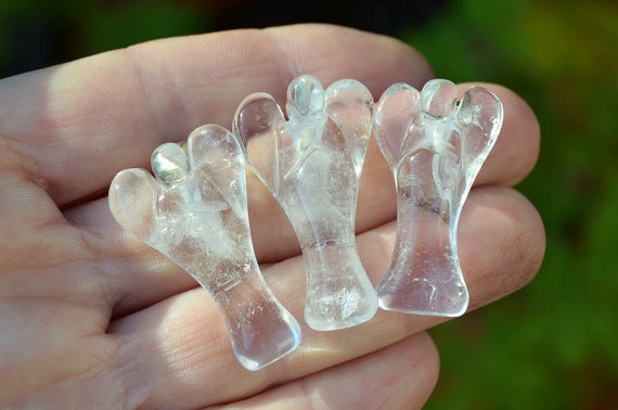 Crystal Angel Pendant  - Clear Quartz Pendant - Spiritual Quartz - Protective Stones - Gift For Friend