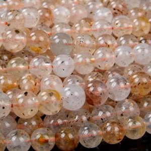 Shop Quartz Crystal Round Beads! Natural Rare Quartz With Muscovite Biotite Mica Inclusions Gemstone Grade AAA Round 6MM 8MM 10MM 12MM Loose Beads BULK LOT (D96) | Natural genuine round Quartz beads for beading and jewelry making.  #jewelry #beads #beadedjewelry #diyjewelry #jewelrymaking #beadstore #beading #affiliate #ad