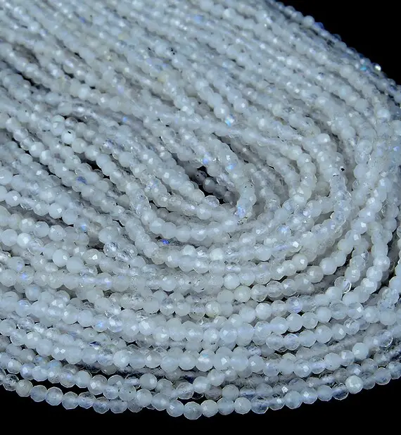 2mm  Rainbow Moonstone Gemstone Grade Aaa Micro Faceted Round Beads 15.5 Inch Full Strand Bulk Lot 1,2,6,12 And 50 (80008853-p11)