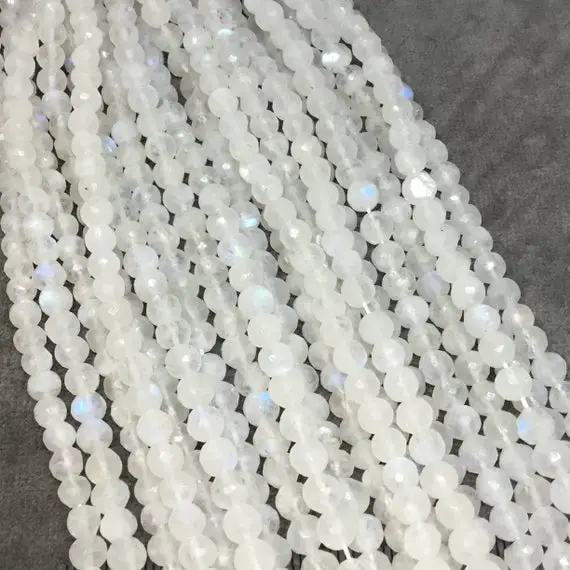 5mm Rainbow Moonstone Faceted Round Beads