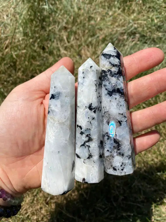 Moonstone Point (2" - 5")  - Moonstone Crystal Point - Rainbow Moonstone Gemstone - Polished Rainbow Moonstone - Moonstone Crystal Tower