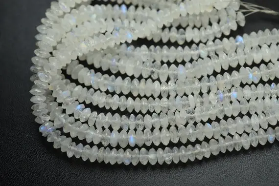 8 Inches Strand,finest Quality,rainbow Moonstone German Cut Rondelles,size.6-6.5mm