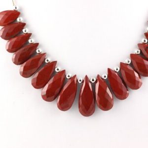 Shop Red Jasper Necklaces! Natural Red Jasper Gemstone Red Jasper Pear Shape Genuine Red Jasper Faceted Stone Red Jasper Gemstone Jasper Necklace Bead AAA Best Quality | Natural genuine Red Jasper necklaces. Buy crystal jewelry, handmade handcrafted artisan jewelry for women.  Unique handmade gift ideas. #jewelry #beadednecklaces #beadedjewelry #gift #shopping #handmadejewelry #fashion #style #product #necklaces #affiliate #ad
