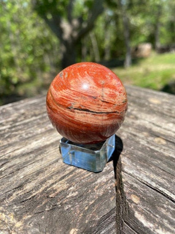 Red Jasper Sphere - Brecciated Jasper Crystal Ball - Reiki Charged - Powerful Energy - Stability - Grounding - Tranquil Energy - #2