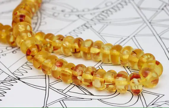 Resin Amber Rondelle Beads 8 X 5 Golden Amber Beads / Amber Disc Beads Beads  Rustic Amber Beads Barley Sugar Beads /4 Beads / Small Order