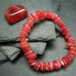 Rhodochrosite Genuine Bracelet ~ 7 Inches  ~ 10mm Tumbled Beads | Natural genuine Rhodochrosite bracelets. Buy crystal jewelry, handmade handcrafted artisan jewelry for women.  Unique handmade gift ideas. #jewelry #beadedbracelets #beadedjewelry #gift #shopping #handmadejewelry #fashion #style #product #bracelets #affiliate #ad