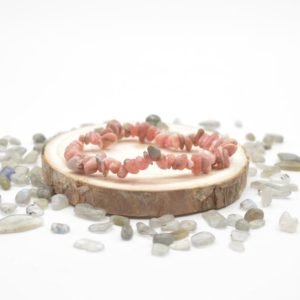 Shop Rhodochrosite Chip & Nugget Beads! Natural Rhodochrosite Semi-precious Gemstone Chip / Nugget Beads Sample strand / Bracelet – 5mm – 8mm, 7.5" | Natural genuine chip Rhodochrosite beads for beading and jewelry making.  #jewelry #beads #beadedjewelry #diyjewelry #jewelrymaking #beadstore #beading #affiliate #ad