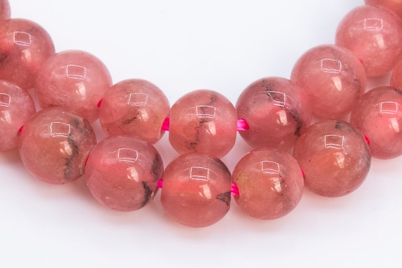 Genuine Natural Argentina Rhodochrosite Gemstone Beads 5mm Transparent Red Pink Round Aaa Quality Loose Beads (112102)