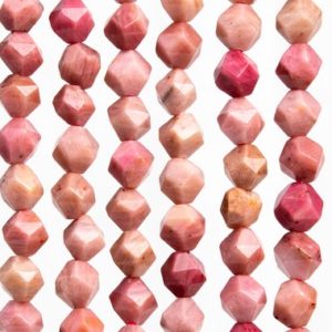 Shop Rhodonite Faceted Beads! Genuine Natural Rhodonite Gemstone Beads 5-6MM Haitian Flower Star Cut Faceted AAA Quality Loose Beads (104319) | Natural genuine faceted Rhodonite beads for beading and jewelry making.  #jewelry #beads #beadedjewelry #diyjewelry #jewelrymaking #beadstore #beading #affiliate #ad