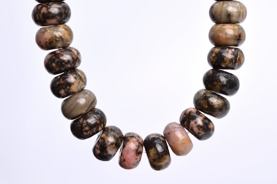 Genuine Natural Rhodonite Gemstone Beads 8x5mm Pink Rondelle Aaa Quality Loose Beads (105435)