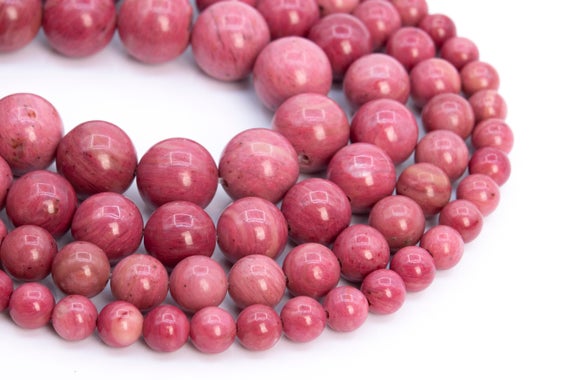Genuine Natural Rose Pink Rhodonite Loose Beads Round Shape 6-7mm 8mm 10-11mm 12-13mm