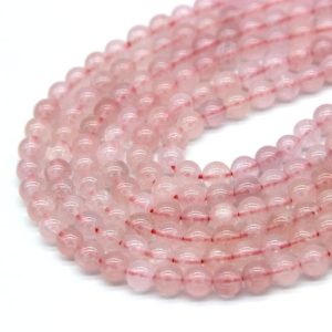 Ice Rose Quartz Beads 8mm Pink Quartz Natural Pink Gemstone Pink Mala Beads Rose Mala Rose Quartz Bracelet Necklace Beads Pink Jewelry Beads | Natural genuine Array bracelets. Buy crystal jewelry, handmade handcrafted artisan jewelry for women.  Unique handmade gift ideas. #jewelry #beadedbracelets #beadedjewelry #gift #shopping #handmadejewelry #fashion #style #product #bracelets #affiliate #ad