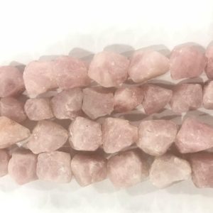 Shop Rose Quartz Chip & Nugget Beads! Natural Rose Quartz 20-25mm Raw Nuggets Genuine Loose Freeshape Beads 15 inch Jewelry Supply Bracelet Necklace Material Support Wholesale | Natural genuine chip Rose Quartz beads for beading and jewelry making.  #jewelry #beads #beadedjewelry #diyjewelry #jewelrymaking #beadstore #beading #affiliate #ad