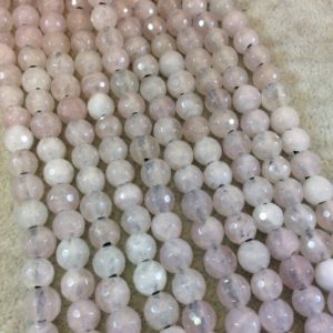 Shop Rose Quartz Faceted Beads! 8mm Natural Pink Rose Quartz Faceted Round/Ball Shaped Beads with 2.5mm Holes – 7.75" Strand (Approx. 25 Beads) – LARGE HOLE BEADS | Natural genuine faceted Rose Quartz beads for beading and jewelry making.  #jewelry #beads #beadedjewelry #diyjewelry #jewelrymaking #beadstore #beading #affiliate #ad