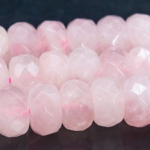Shop Rose Quartz Faceted Beads! 9-10MMx6MM Pink Rose Quartz Beads Grade A Genuine Natural Gemstone Faceted Rondelle Loose Beads 15" / 7.5" Bulk Lot Options (110559) | Natural genuine faceted Rose Quartz beads for beading and jewelry making.  #jewelry #beads #beadedjewelry #diyjewelry #jewelrymaking #beadstore #beading #affiliate #ad