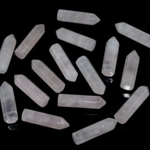 Shop Rose Quartz Bead Shapes! FREE Shipping 31x8mm Rose Quartz Gemstone Point Healing Chakra Hexagonal Point Focal Bead BULK LOT 2,4,6,12 and 50 (90183771-368) | Natural genuine other-shape Rose Quartz beads for beading and jewelry making.  #jewelry #beads #beadedjewelry #diyjewelry #jewelrymaking #beadstore #beading #affiliate #ad