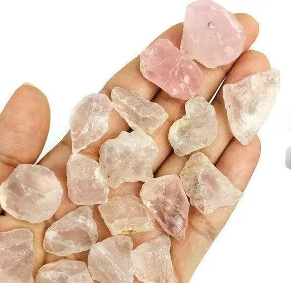 Raw Rose Quartz Crystal (3) Xxs Rough Rose Quartz Stone - Rough Gemstone Light Pink Shard