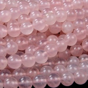 Shop Rose Quartz Beads! Natural Madagascar Rose Quartz Soft Pink Gemstone Grade AAA Round 4MM 6MM 8MM 10MM 12MM Beads (D99) | Natural genuine beads Rose Quartz beads for beading and jewelry making.  #jewelry #beads #beadedjewelry #diyjewelry #jewelrymaking #beadstore #beading #affiliate #ad