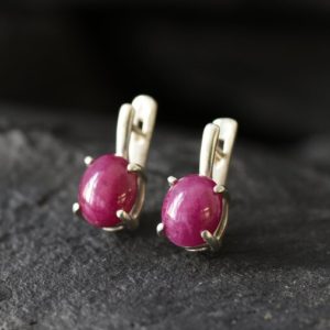 Shop Ruby Earrings! Ruby Earrings, Natural Ruby, Red Ruby Studs, Solitaire Earrings, 6 Carat Earrings, July Birthstone, Anniversary Gift, Solid Silver Earrings | Natural genuine Ruby earrings. Buy crystal jewelry, handmade handcrafted artisan jewelry for women.  Unique handmade gift ideas. #jewelry #beadedearrings #beadedjewelry #gift #shopping #handmadejewelry #fashion #style #product #earrings #affiliate #ad