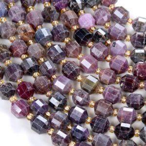 Shop Ruby Faceted Beads! Natural Ruby Gemstone Grade A Faceted Prism Double Point Cut 6MM 8MM Loose Beads BULK LOT 1,2,6,12 and 50 (D32) | Natural genuine faceted Ruby beads for beading and jewelry making.  #jewelry #beads #beadedjewelry #diyjewelry #jewelrymaking #beadstore #beading #affiliate #ad
