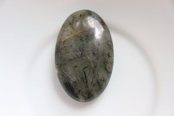 Natural Black Rutile Quartz Palmstone, Black Rutile Gemstone Top Quality Handmade Rutile Loose Gemstone, Christmas Gift, Healing Stone.