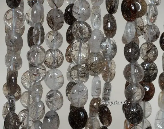 Bronze Acicular Rutile Quartz Gemstone Grade A Pebble Chips Loose Beads 16 Inch Full Strand (90187052-106b)