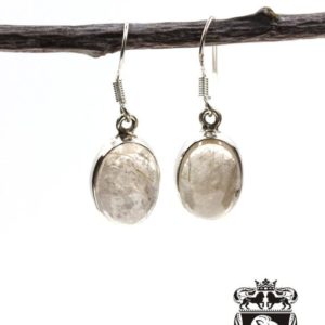 Shop Rutilated Quartz Earrings! Oval Rutile Rutilated Quartz 925 SOLID Sterling Silver Earrings E117 Minimalist Earrings • Dangle & Drop Earrings • Dangle Earrings | Natural genuine Rutilated Quartz earrings. Buy crystal jewelry, handmade handcrafted artisan jewelry for women.  Unique handmade gift ideas. #jewelry #beadedearrings #beadedjewelry #gift #shopping #handmadejewelry #fashion #style #product #earrings #affiliate #ad