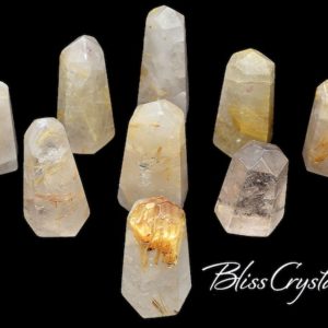 Shop Rutilated Quartz Points & Wands! 1 Gold RUTILATED QUARTZ Generator Point Mini Stone for Balance #BC125 | Natural genuine stones & crystals in various shapes & sizes. Buy raw cut, tumbled, or polished gemstones for making jewelry or crystal healing energy vibration raising reiki stones. #crystals #gemstones #crystalhealing #crystalsandgemstones #energyhealing #affiliate #ad