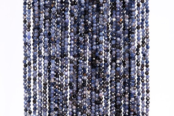 Genuine Natural Sapphire Gemstone Beads 2mm Blue Faceted Round A Quality Loose Beads (113239)