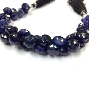 Shop Sapphire Faceted Beads! Natural Faceted Rare Blue Sapphire Onion Shape Beads 11mm Gemstone Beads 7" Strand | Natural genuine faceted Sapphire beads for beading and jewelry making.  #jewelry #beads #beadedjewelry #diyjewelry #jewelrymaking #beadstore #beading #affiliate #ad