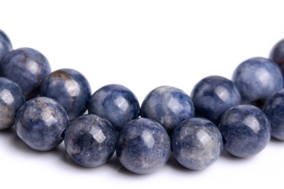 Genuine Natural Sapphire Gemstone Beads 5-6mm Blue Round A Quality Loose Beads (116903)