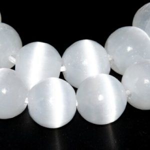 Shop Selenite Beads! Genuine Natural Selenite Gemstone Beads 8MM Cat Eye White Round AAA+ Quality Loose Beads (115989) | Natural genuine round Selenite beads for beading and jewelry making.  #jewelry #beads #beadedjewelry #diyjewelry #jewelrymaking #beadstore #beading #affiliate #ad