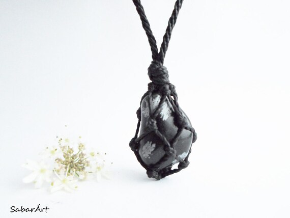 Snowflake Obsidian, Obsidian Jewelry, Obsidian Pendant, Healing Stone, Volcanic Rock, Cleansing Stone, Womb Healing, Crystal Therapy Stone