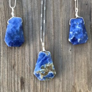 Shop Sodalite Jewelry! Chakra Jewelry / Sodalite / Sodalite Pendant / Sodalite Necklace / Reiki Jewelry / Blue Sodalite / Sterling Silver | Natural genuine Sodalite jewelry. Buy crystal jewelry, handmade handcrafted artisan jewelry for women.  Unique handmade gift ideas. #jewelry #beadedjewelry #beadedjewelry #gift #shopping #handmadejewelry #fashion #style #product #jewelry #affiliate #ad