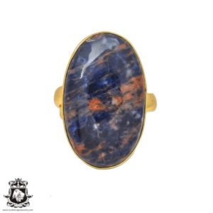 Shop Sodalite Rings! Size 7.5 – Size 9 Sodalite Ring Meditation Ring 24K Gold Ring GPR196 | Natural genuine Sodalite rings, simple unique handcrafted gemstone rings. #rings #jewelry #shopping #gift #handmade #fashion #style #affiliate #ad