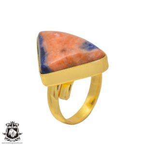 Shop Sodalite Rings! Size 7.5 – Size 9 Sodalite Ring Meditation Ring 24K Gold Ring GPR199 | Natural genuine Sodalite rings, simple unique handcrafted gemstone rings. #rings #jewelry #shopping #gift #handmade #fashion #style #affiliate #ad