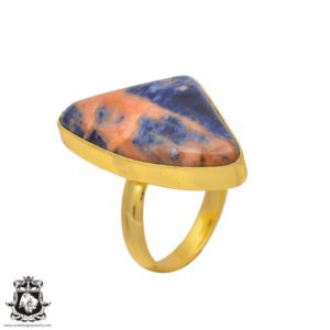 Shop Sodalite Rings! Size 9.5 – Size 11 Sodalite Ring Meditation Ring 24K Gold Ring GPR200 | Natural genuine Sodalite rings, simple unique handcrafted gemstone rings. #rings #jewelry #shopping #gift #handmade #fashion #style #affiliate #ad