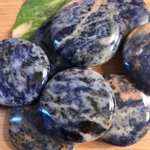 Shop Sodalite Stones & Crystals! Sodalite worry round smooth tumbled Stones Shelf 2 | Natural genuine stones & crystals in various shapes & sizes. Buy raw cut, tumbled, or polished gemstones for making jewelry or crystal healing energy vibration raising reiki stones. #crystals #gemstones #crystalhealing #crystalsandgemstones #energyhealing #affiliate #ad