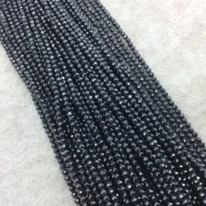 Shop Spinel Faceted Beads! 2mm Faceted Round/Ball Shaped Black Spinel Beads – 15" Strand (Approximately 200 Beads) – High Quality Hand-Cut Semi-Precious Gemstone! | Natural genuine faceted Spinel beads for beading and jewelry making.  #jewelry #beads #beadedjewelry #diyjewelry #jewelrymaking #beadstore #beading #affiliate #ad