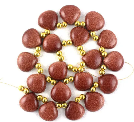 Red Sunstone Smooth Heart Briolettes Beads,sunstone,17-18mm Approx Beads,smooth Sunstone Beads,heart Shape,wholesale Price,13" Long,beads