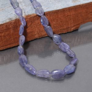 Shop Tanzanite Necklaces! AAA++ Natural Tanzanite Beaded Necklace, Tanzanite Smooth/Plain Tumble Bead Necklace// 18 Inches Necklace, Tanzanite Halloween Necklace | Natural genuine Tanzanite necklaces. Buy crystal jewelry, handmade handcrafted artisan jewelry for women.  Unique handmade gift ideas. #jewelry #beadednecklaces #beadedjewelry #gift #shopping #handmadejewelry #fashion #style #product #necklaces #affiliate #ad